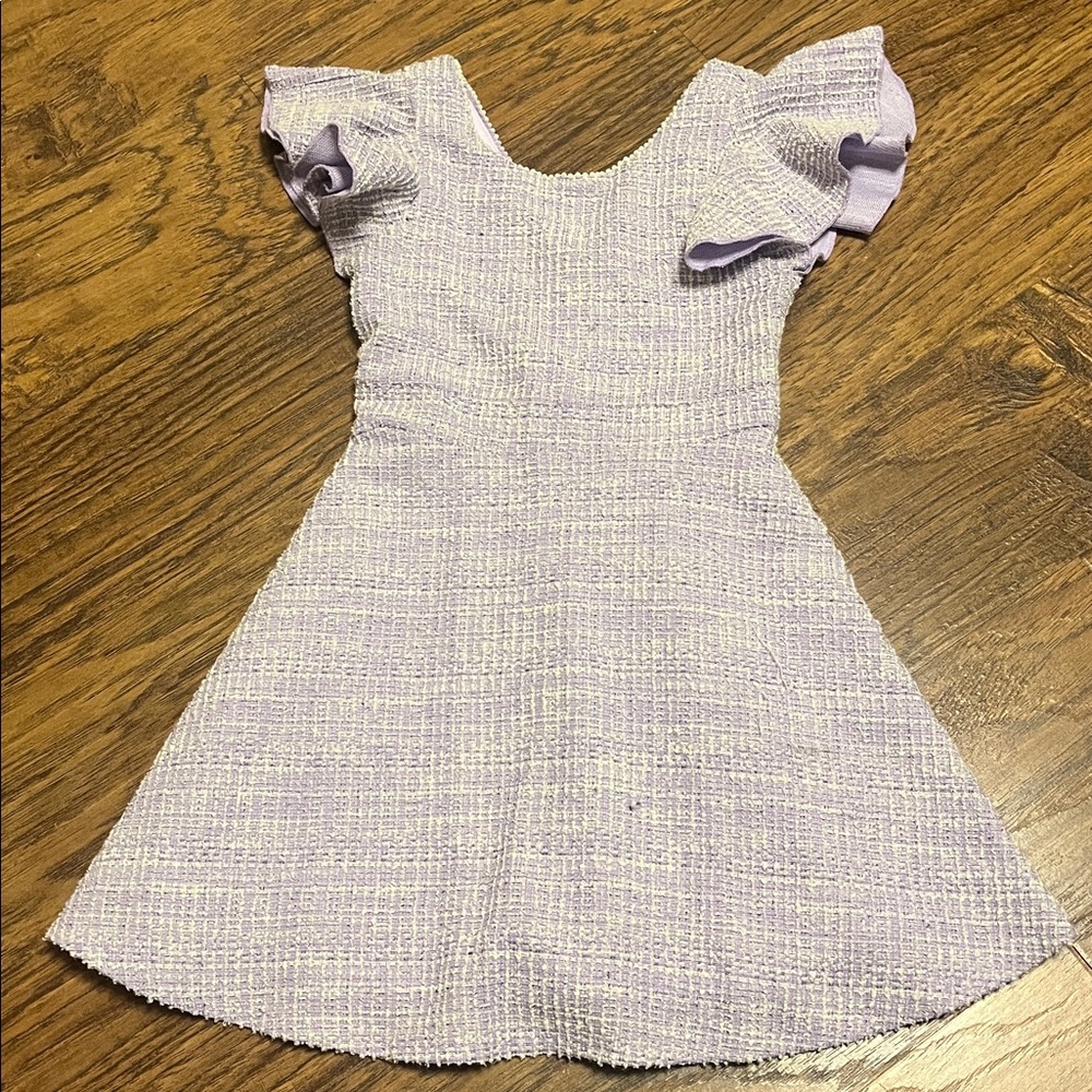 Zunie Kids’ Textured Skater Dress, size 7, lilac great condition
